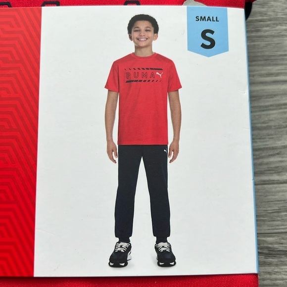 PUMA Boys 2 Piece Jogger Set Red and Blue Size Small - Picture 1 of 4